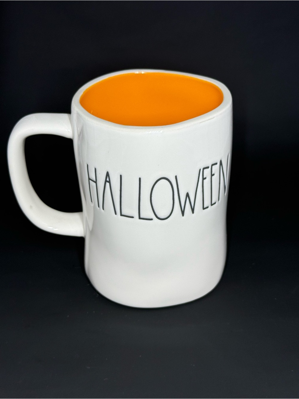 Rae Dunn “Happy Halloween” Ceramic Mug with Orange Interior
